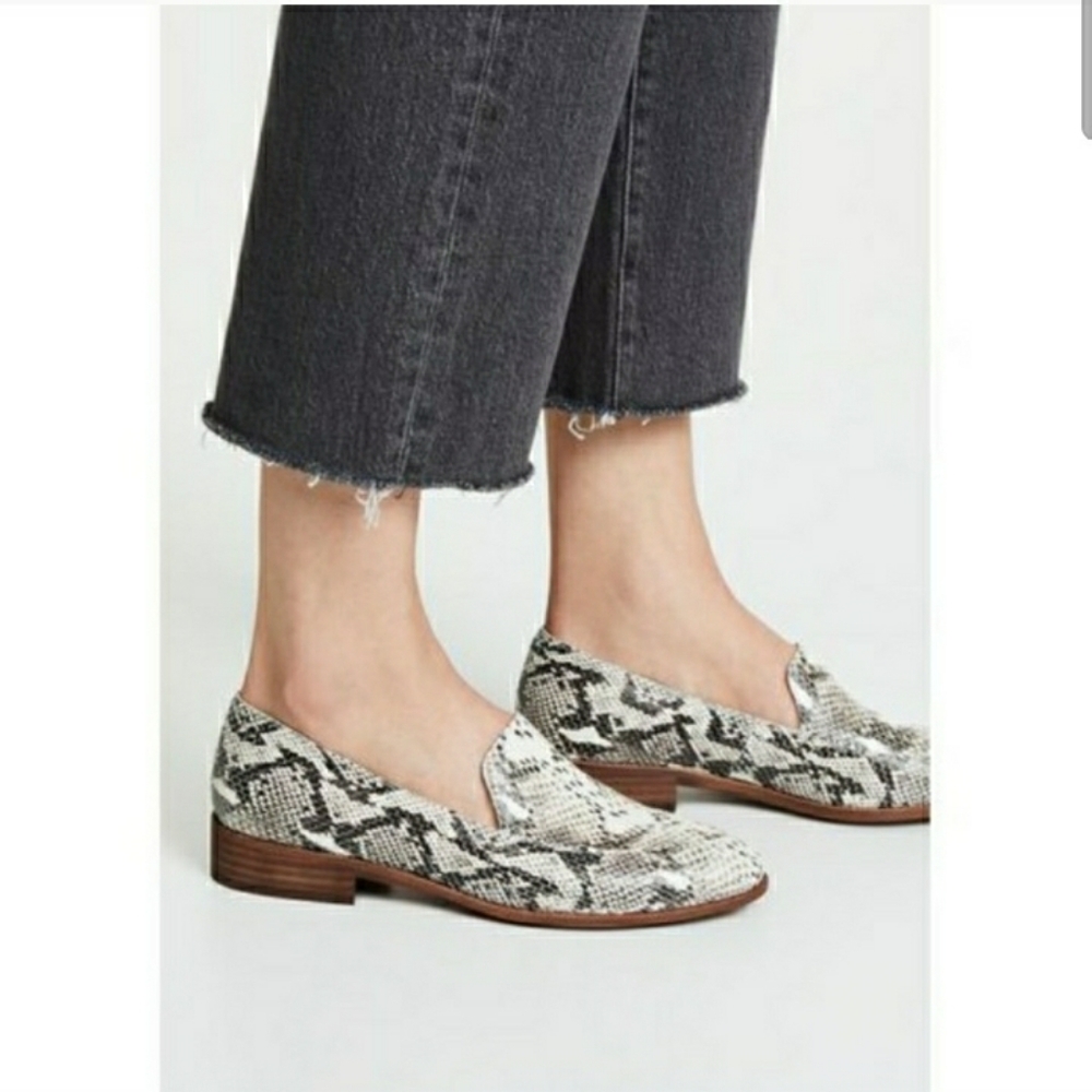 Madewell Frances Loafer, leather Stamped Snake